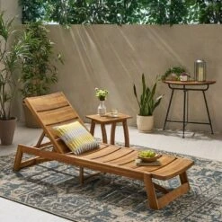 Mahalo 2pc Acacia Wood Chaise Lounge Set - Christopher Knight Home -Christopher Knight Home GUEST 929045f8 50ce 4de5 b31c 9fb9cf68bb8f
