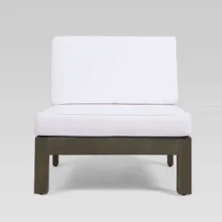 Brava 4pc Acacia Modular Sofa And Table Set - Gray/White - Christopher Knight Home -Christopher Knight Home GUEST 92b6fcb0 a31a 4753 8962 73318628996b