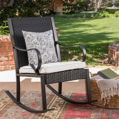 Harmony Wicker Patio Rocking Chair - Christopher Knight Home 1 Harmony Wicker Patio Rocking Chair - Christopher Knight Home
