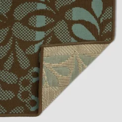 Henley Floral Outdoor Rug Brown/Blue - Christopher Knight Home -Christopher Knight Home GUEST 946423c8 d256 4479 bd1a b84af219f5d1