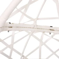 Los Alamitos Indoor/Outdoor Wicker Hanging Chair With 8' Chain - White/Blue - Christopher Knight Home -Christopher Knight Home GUEST 96474cab eed6 47d8 aa4b abaa28474237