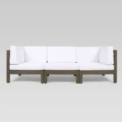 Brava 4pc Acacia Modular Sofa And Table Set - Gray/White - Christopher Knight Home -Christopher Knight Home GUEST 96bfc790 3a11 4760 bfa1 e8b88db7a36d 1