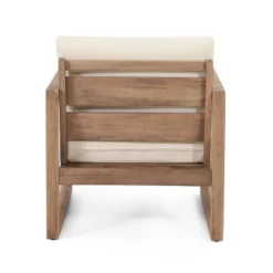 2pk Stefan Outdoor Acacia Wood Club Chairs With Cushions Brown/Beige - Christopher Knight Home -Christopher Knight Home GUEST 971f167e 3ceb 499f a4d0 f4c661a9b810