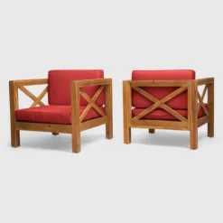 Brava 2pk Acacia Wood Club Chairs - Christopher Knight Home -Christopher Knight Home GUEST 97daf141 f6e4 40ff 994b 25f57046c29a