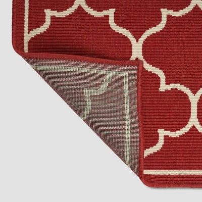 Thornhill Geometric Outdoor Rug Red/Ivory - Christopher Knight Home 3 Thornhill Geometric Outdoor Rug Red/Ivory - Christopher Knight Home - Image 3