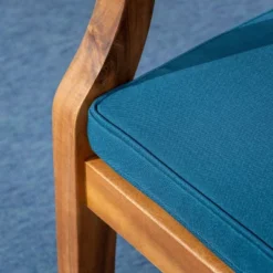 Llando 7-pc Acacia Wood Dining Set - Teak/Blue - Christopher Knight Home -Christopher Knight Home GUEST 99cdb6a2 7b61 4c24 b14b d73bc31d1d05