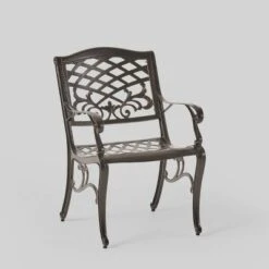 Hallandale Sarasota 7pc Cast Aluminum Dining Set - Hammered Bronze - Christopher Knight Home -Christopher Knight Home GUEST 9a536034 a83f 4d7b a709 b1920942a25f 1