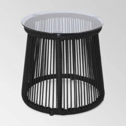 Moonstone 3pc Rope Weave Modern Chat Set - Black - Christopher Knight Home -Christopher Knight Home GUEST 9c33c4f8 b775 410b a422 38a0c6fb1c53