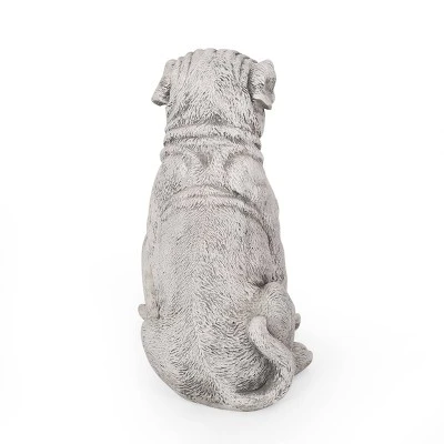 Concrete Adena Outdoor Dog Garden Statue - Antique White - Christopher Knight Home 6 Concrete Adena Outdoor Dog Garden Statue - Antique White - Christopher Knight Home - Image 6