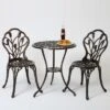 Nassau 3pc Cast Aluminum Patio Bistro Set - Brown - Christopher Knight Home