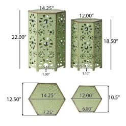 Eliana 2pc Sunburst Outdoor Patio Iron Side Table - Crackle Teal - Christopher Knight Home -Christopher Knight Home GUEST 9faf659d 448d 4e29 9b15 8e37ddfaa220