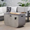 Adio Rectangular 40" Light Weight Concrete Gas Fire Pit Light Gray - Christopher Knight Home