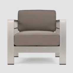 Cape Coral 4pc Metal Conversation And Gas Fire Table Set - Khaki/Brown/Black - Christopher Knight Home -Christopher Knight Home GUEST a07bccfe 3e21 4e96 acdf 46037eff10af