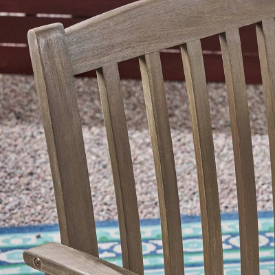 Casa 3pc Acacia X Leg Bistro Dining Set Gray/Cream - Christopher Knight Home 2 Casa 3pc Acacia X Leg Bistro Dining Set Gray/Cream - Christopher Knight Home - Image 2