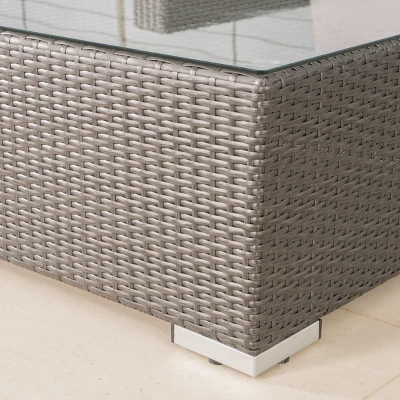 Santa Rosa 7pc Wicker Chat Set - Gray/Silver - Christopher Knight Home 3 Santa Rosa 7pc Wicker Chat Set - Gray/Silver - Christopher Knight Home - Image 3