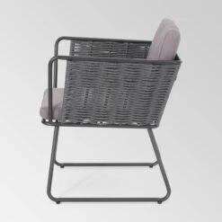 La Jolla Set Of 2 Rope Weave Modern Club Chairs - Dark Gray/Gray - Christopher Knight Home -Christopher Knight Home GUEST a1fe4d4f 0ea0 45b9 9aaf d02e4d15edb6