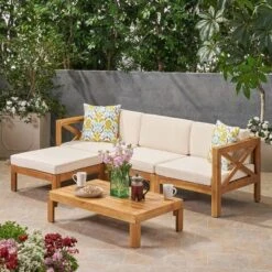 Alcove 5pc Acacia Wood Sofa Conversation Set - Christopher Knight Home -Christopher Knight Home GUEST a207c3e4 54ec 44e6 9e10 f36d5a3c02c7