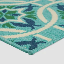 Jada Geometric Outdoor Rug Blue/Green - Christopher Knight Home