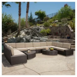 Santa Cruz 12pc Wicker Sofa Set With Cushions - Christopher Knight Home -Christopher Knight Home GUEST a3fc175b dfdc 44ef 93d0 312b0025f802