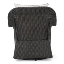 Avondale 3pc All-Weather Wicker Patio Chair Set W/ Fire Pit - Dark Brown - Christopher Knight Home -Christopher Knight Home GUEST a6c700bb 68bf 4109 a05d e6dcd1cd63d0