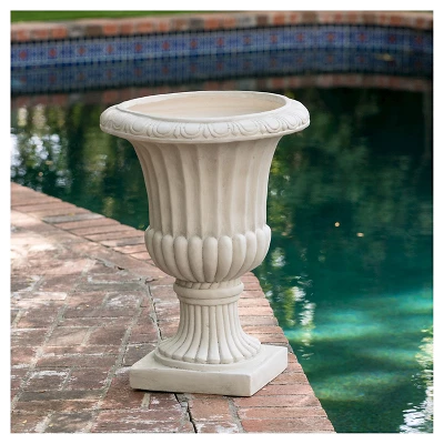 Christopher Knight Home 20" Wide Fiberglass Urn Planter 1 Christopher Knight Home 20" Wide Fiberglass Urn Planter