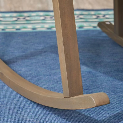 Candel 2pk Acacia Wood Rocking Chairs - Gray - Christopher Knight Home 4 Candel 2pk Acacia Wood Rocking Chairs - Gray - Christopher Knight Home - Image 4