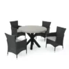 Sanibel 5pc Wicker Dining Set - Gray - Christopher Knight Home