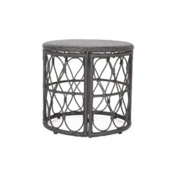 Bruce Outdoor Round Wicker Side Table Gray - Christopher Knight Home -Christopher Knight Home GUEST a8716f6c 10e2 49dd 954b ba7939b1c8c8