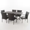 Warwick 7pc Wicker Dining Set - Brown - Christopher Knight Home