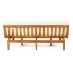 Jill Outdoor Acacia Wood Convertible Daybed With Cushions Teak/Beige - Christopher Knight Home -Christopher Knight Home GUEST aa8993d7 09f8 43f5 b0dd 869174fdcc9e