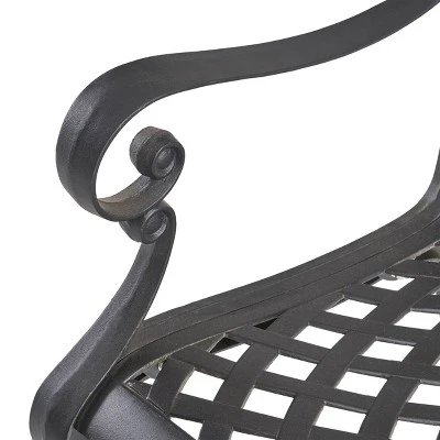 Aviary 9pc Aluminum Dining Set - Antique Matte Black - Christopher Knight Home 5 Aviary 9pc Aluminum Dining Set - Antique Matte Black - Christopher Knight Home - Image 5