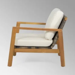 Nova 2pk Acacia Wood Club Chairs - Teak/Gray/Beige - Christopher Knight Home -Christopher Knight Home GUEST ab943c29 41ce 477c a5a7 dfb2b109996c