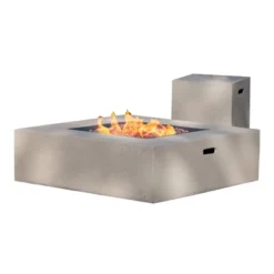 Aidan 40" Light Weight Concrete Gas Fire Pit Table With Tank Holder Square - Christopher Knight Home -Christopher Knight Home GUEST ac315097 2168 4df0 a41b 548f4a042677