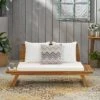 Sedona Wooden Loveseat - Teak/White - Christopher Knight Home