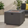 Wellington 33" Square Iron Gas Fire Pit - Brushed Brown - Christopher Knight Home