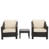 Antibes 3pc Wicker Chat Set With Cushions - Christopher Knight Home