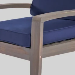 2pk Grenada Club Patio Chairs With Sunbrella Cushions Blue/Gray - Christopher Knight Home -Christopher Knight Home GUEST af562bd3 60d7 456c 8dd8 45a29148cd21