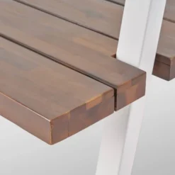 Huckleberry Rectangle Acacia Wood Patio Dining Table With Iron Plant Hanger Dark Brown/White - Christopher Knight Home -Christopher Knight Home GUEST af676181 7153 4cb0 a368 3583d1a998d0