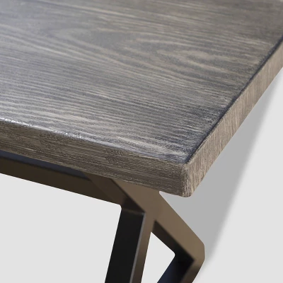 Rolando Rectangular Aluminum Dining Table - Brown - Christopher Knight Home 3 Rolando Rectangular Aluminum Dining Table - Brown - Christopher Knight Home - Image 3