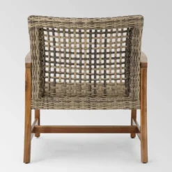 Hampton 4pk Wicker Mid-Century Club Chairs - Natural/Gray - Christopher Knight Home -Christopher Knight Home GUEST afaf0a23 4f0c 4539 8992 0fdbd2394645
