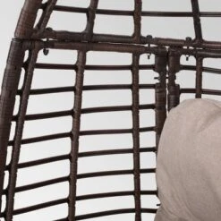 Pitner Wicker Swivel Egg Chair - Dark Brown/Beige - Christopher Knight Home -Christopher Knight Home GUEST b0e92e47 d3c6 464d ad8b 6e3173a0cb88