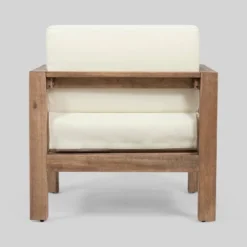 Genser 4pc Acacia Wood Chat Set - Brown/Beige - Christopher Knight Home -Christopher Knight Home GUEST b11365cf cf15 4186 8a35 1239f92e525e