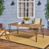 Zion Rectangular Acacia Wood Dining Table Teak - Christopher Knight Home