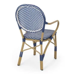 Paul 3pc Outdoor Aluminum French Bistro Set - Dark Teal/White/Bamboo - Christopher Knight Home -Christopher Knight Home GUEST b3b62213 fdef 4336 bb01 59c27dd1cb13