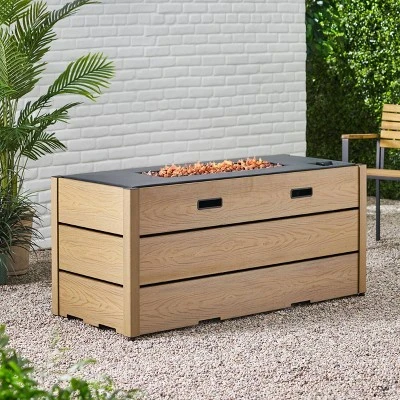 Archie Outdoor Rectangle Fire Pit - Brown - Christopher Knight Home 1 Archie Outdoor Rectangle Fire Pit - Brown - Christopher Knight Home