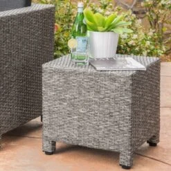 Puerta Wicker Side Table - Christopher Knight Home