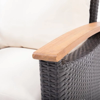 Isla Outdoor 4 Seater Chat Set With Coffee Table - Brown/Beige/Teak - Christopher Knight Home 8 Isla Outdoor 4 Seater Chat Set With Coffee Table - Brown/Beige/Teak - Christopher Knight Home - Image 8