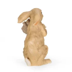 28.25" Concrete Silverbow Outdoor Rabbit Garden Statue - White And Brown - Christopher Knight Home -Christopher Knight Home GUEST b6e4870f 2c55 4d78 94f7 97e3e74ffd9b