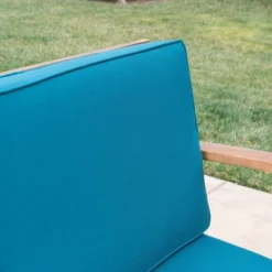 Perla 9pc Acacia Wood Patio Conversation Set - Teak/Blue - Christopher Knight Home -Christopher Knight Home GUEST b6e48de0 1735 4eeb 96c0 2a7a44a6e605