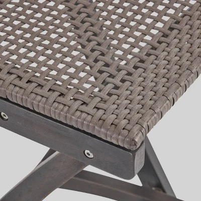 Polaris 3pc Wood And Wicker 45" Rectangular Bar Set Dark Gray - Christopher Knight Home 3 Polaris 3pc Wood And Wicker 45" Rectangular Bar Set Dark Gray - Christopher Knight Home - Image 3